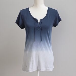 Lauren Ralph Lauren | Ombre Lace-Up Short Sleeve Top